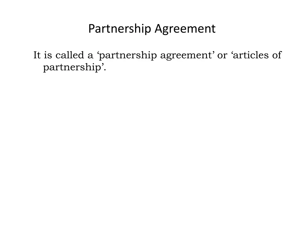 partnership agreement