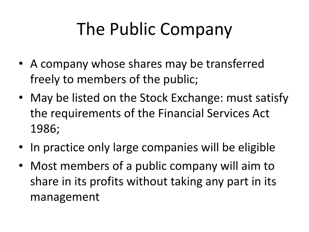 the public company