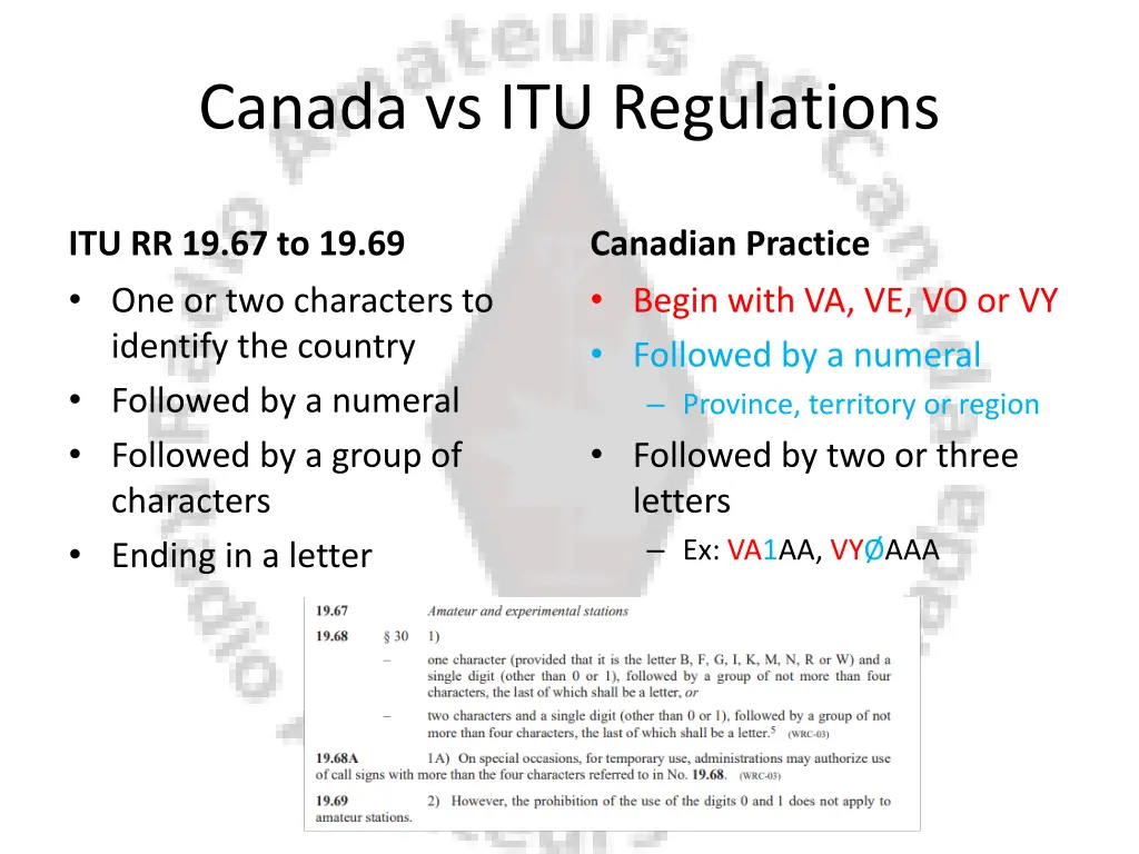 canada vs itu regulations