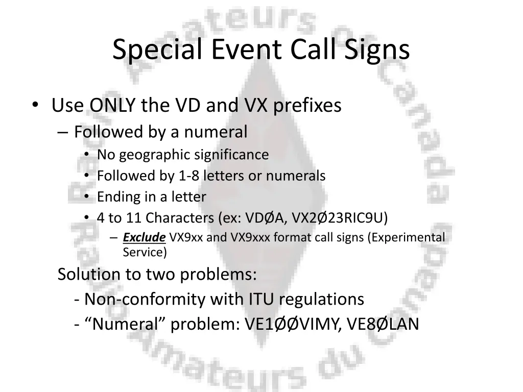 special event call signs