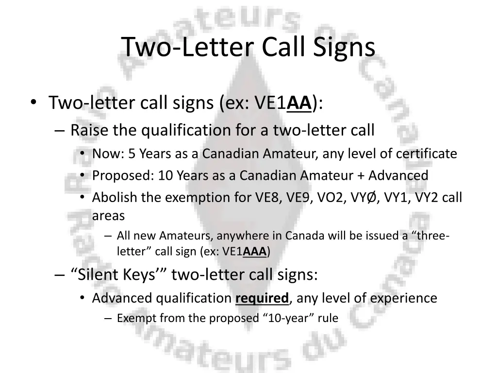 two letter call signs