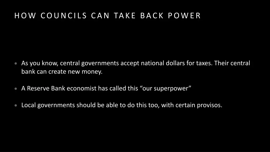 how councils can take back power