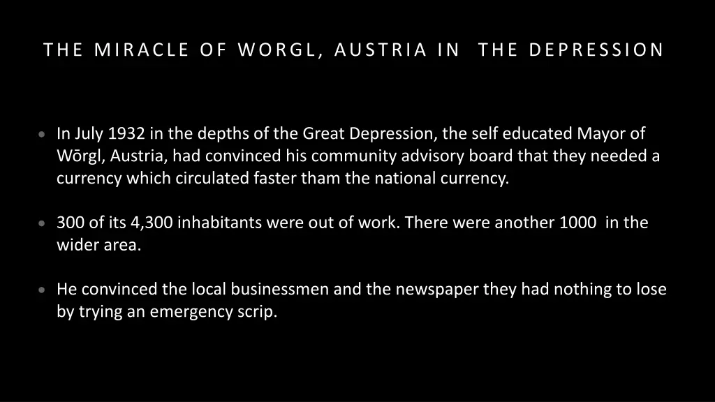 the miracle of worgl austria in the depression
