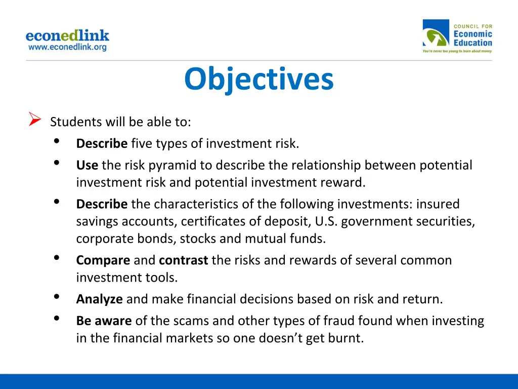 objectives