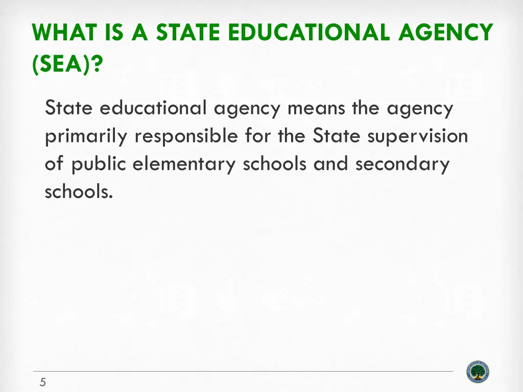 what is a state educational agency sea