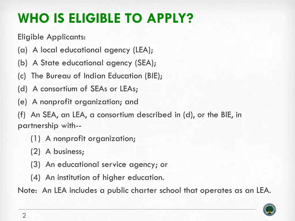 who is eligible to apply