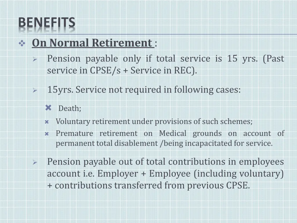 benefits