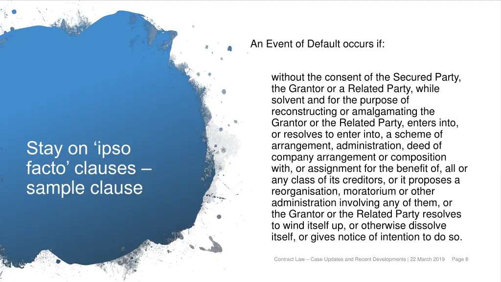 an event of default occurs if