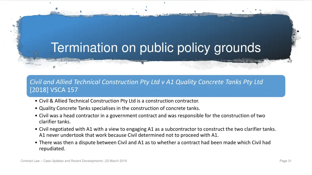 termination on public policy grounds