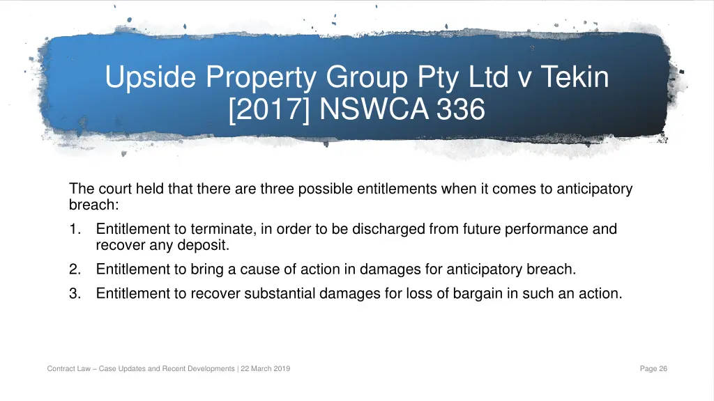 upside property group pty ltd v tekin 2017 nswca