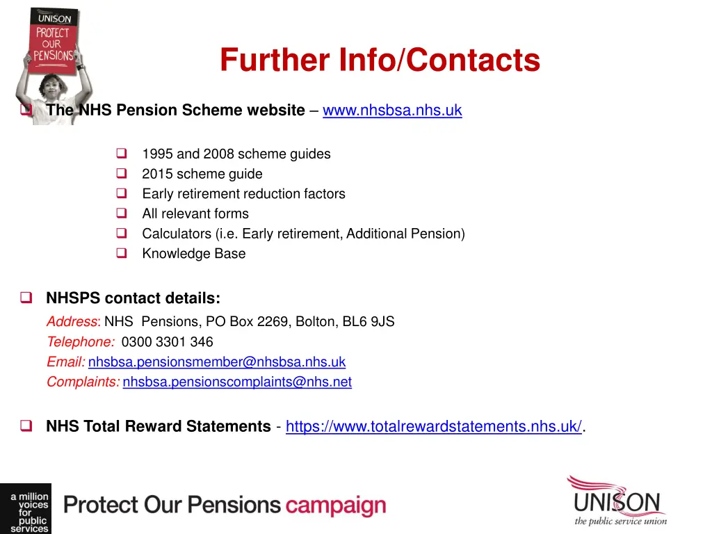 further info contacts