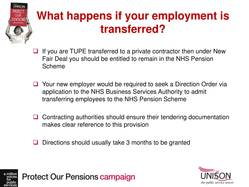 what happens if your employment is transferred