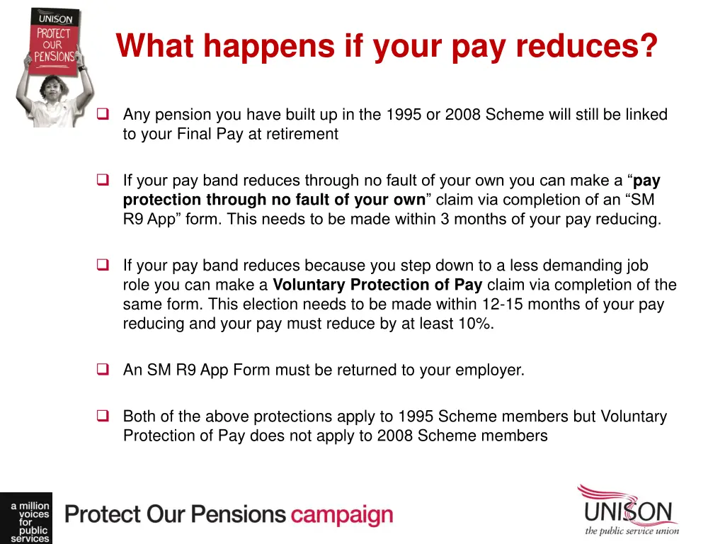 what happens if your pay reduces