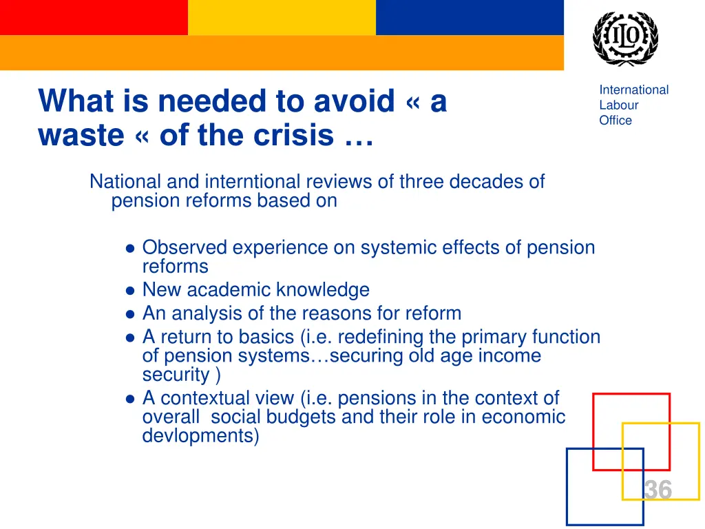 what is needed to avoid a waste of the crisis
