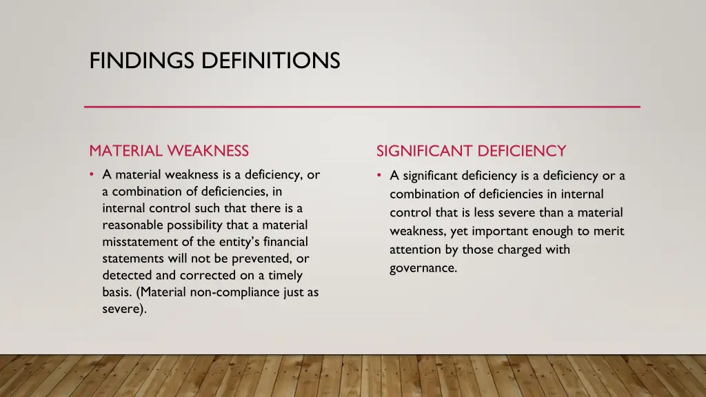 findings definitions