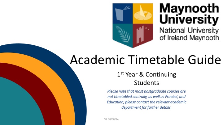 academic timetable guide 1 st year continuing