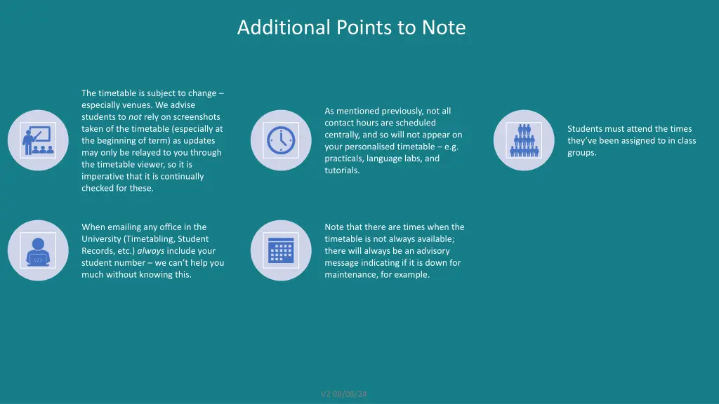 additional points to note