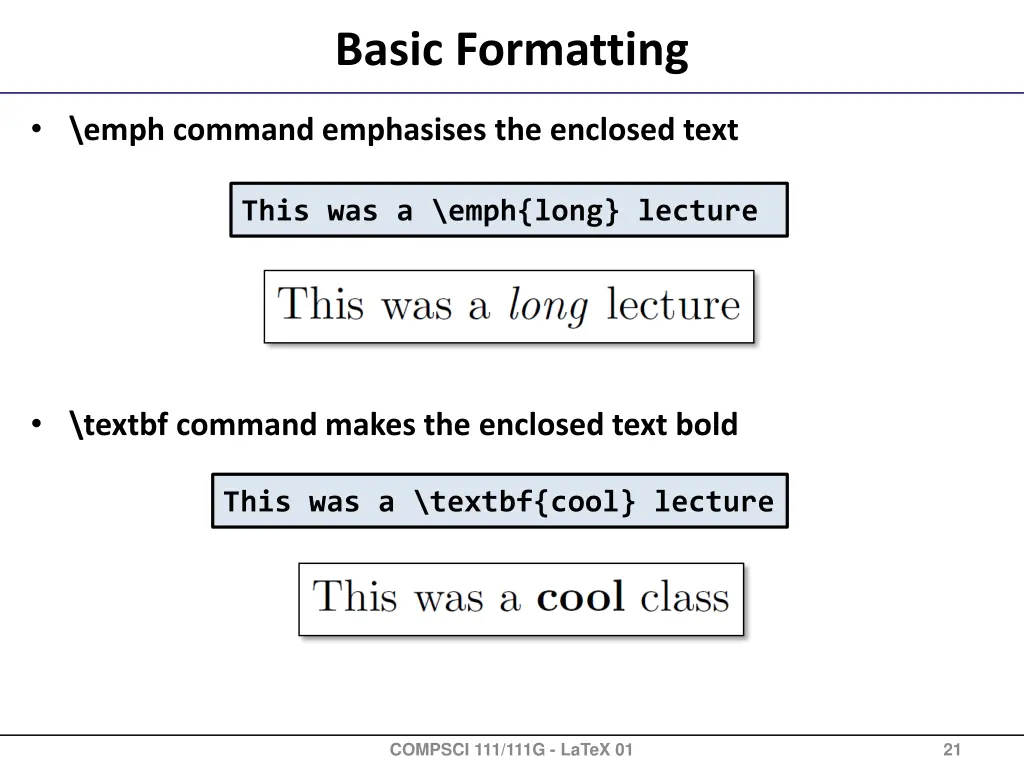 basic formatting