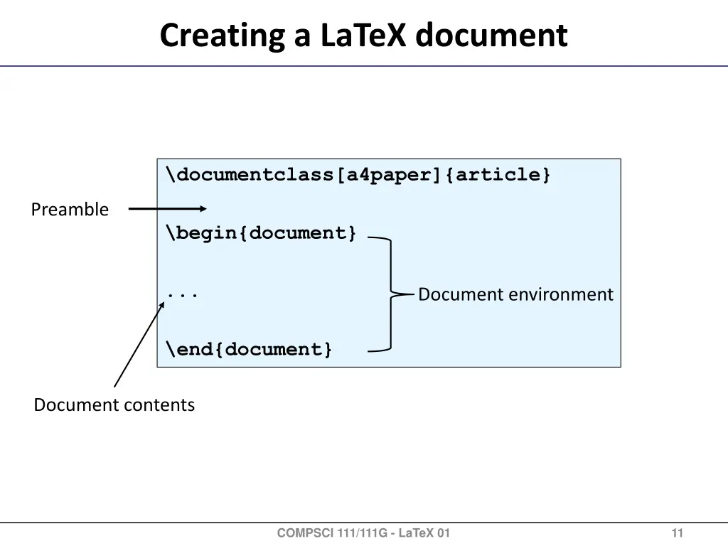 creating a latex document 1