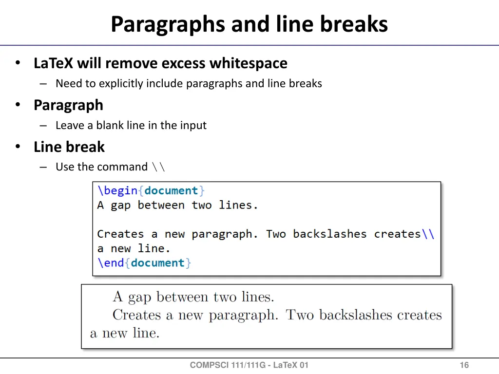 paragraphs and line breaks
