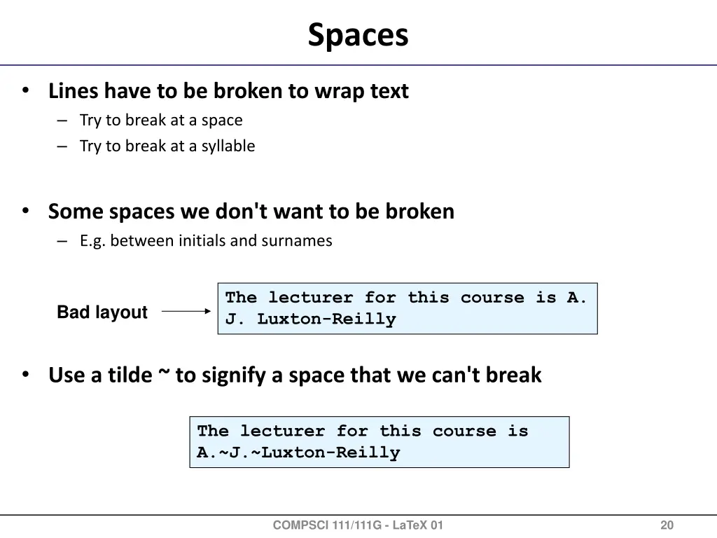 spaces