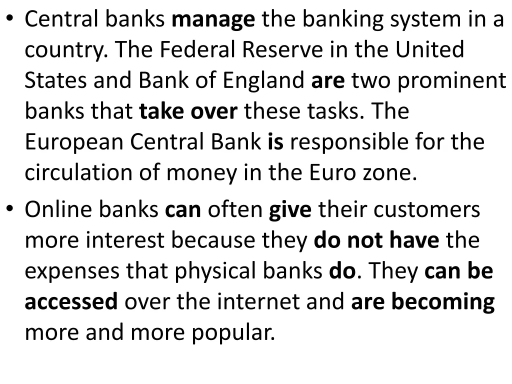 central banks manage the banking system