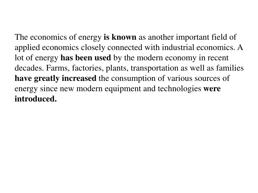 the economics of energy is known as another