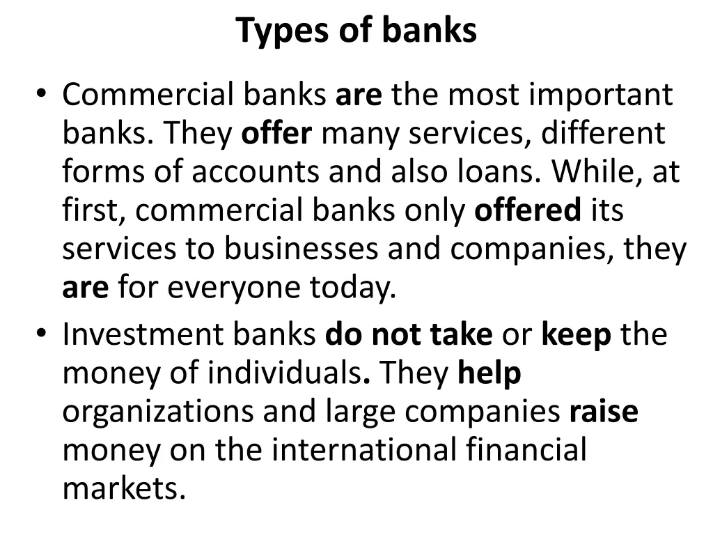 types of banks