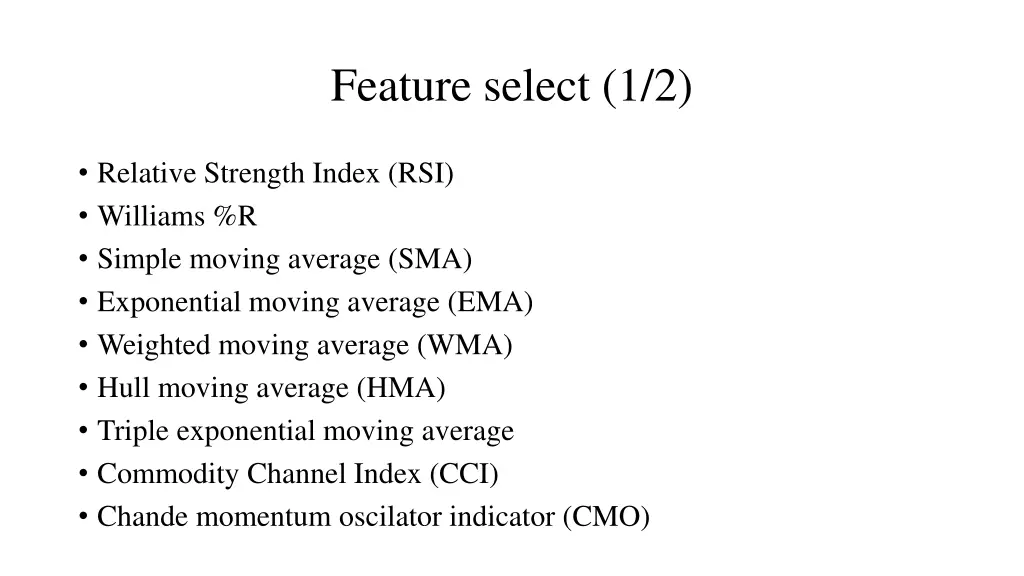 feature select 1 2