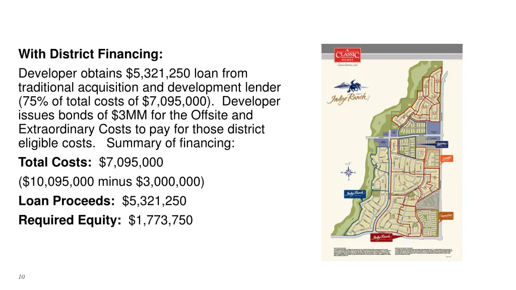 with district financing developer obtains