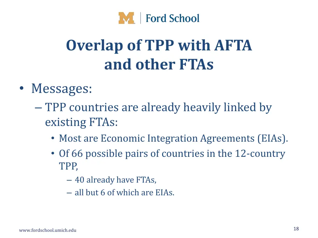 overlap of tpp with afta and other ftas messages