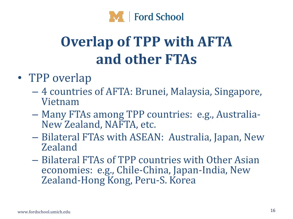 overlap of tpp with afta and other ftas