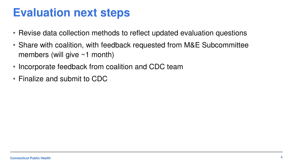 evaluation next steps