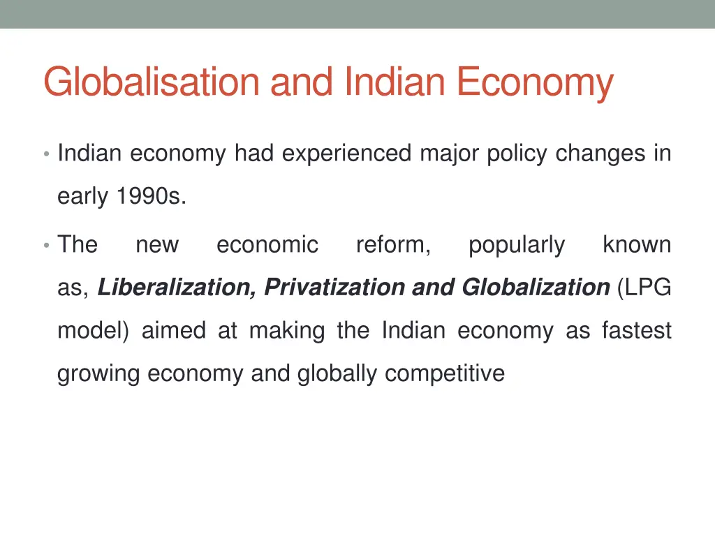 globalisation and indian economy