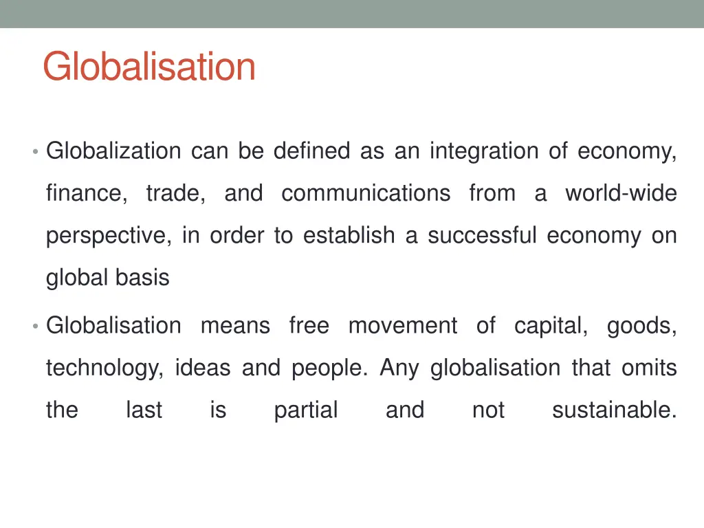 globalisation