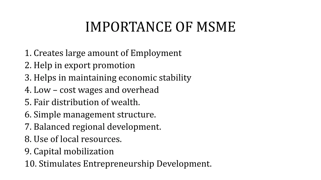 importance of msme