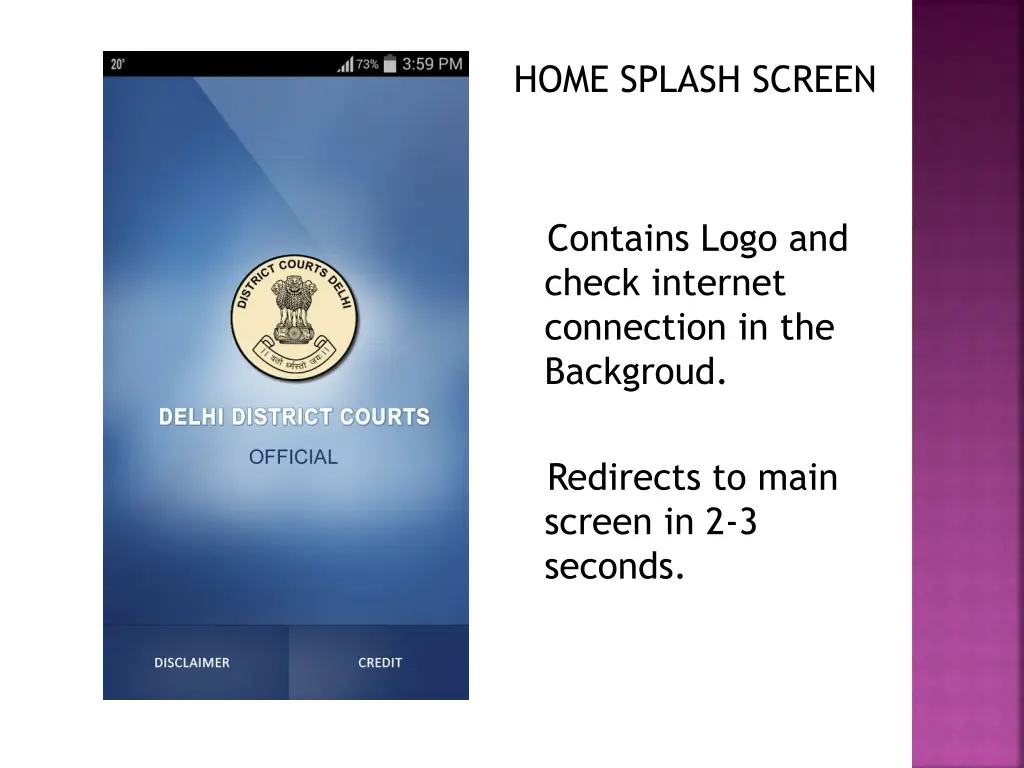 home splash screen