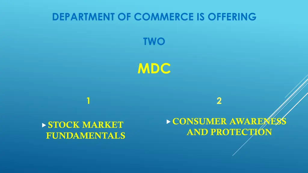 department of commerce is offering