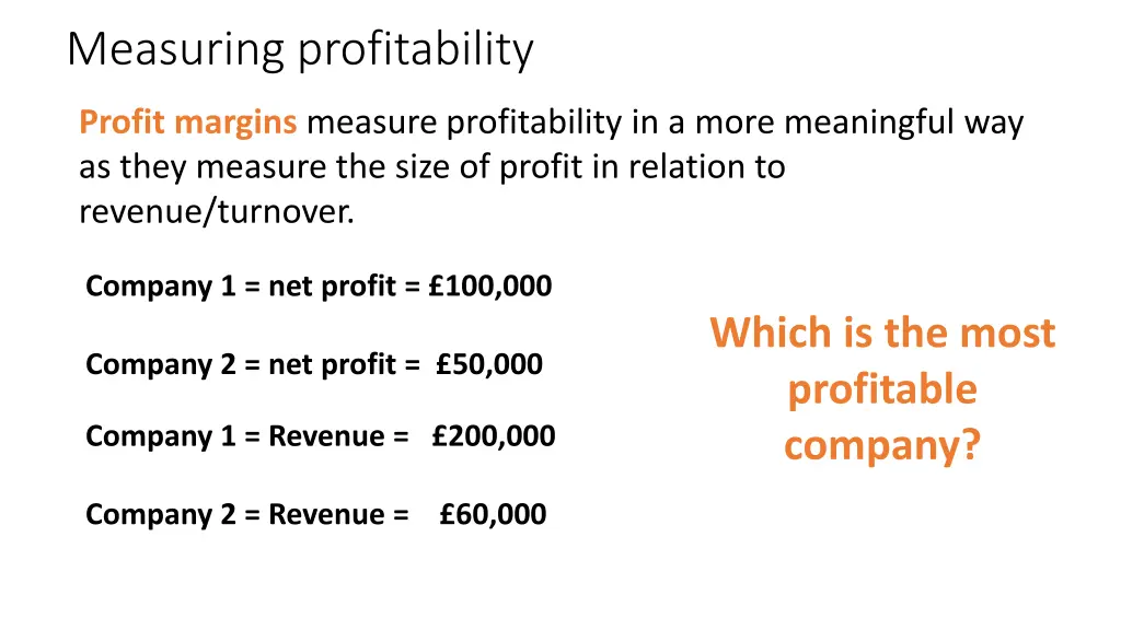 measuring profitability