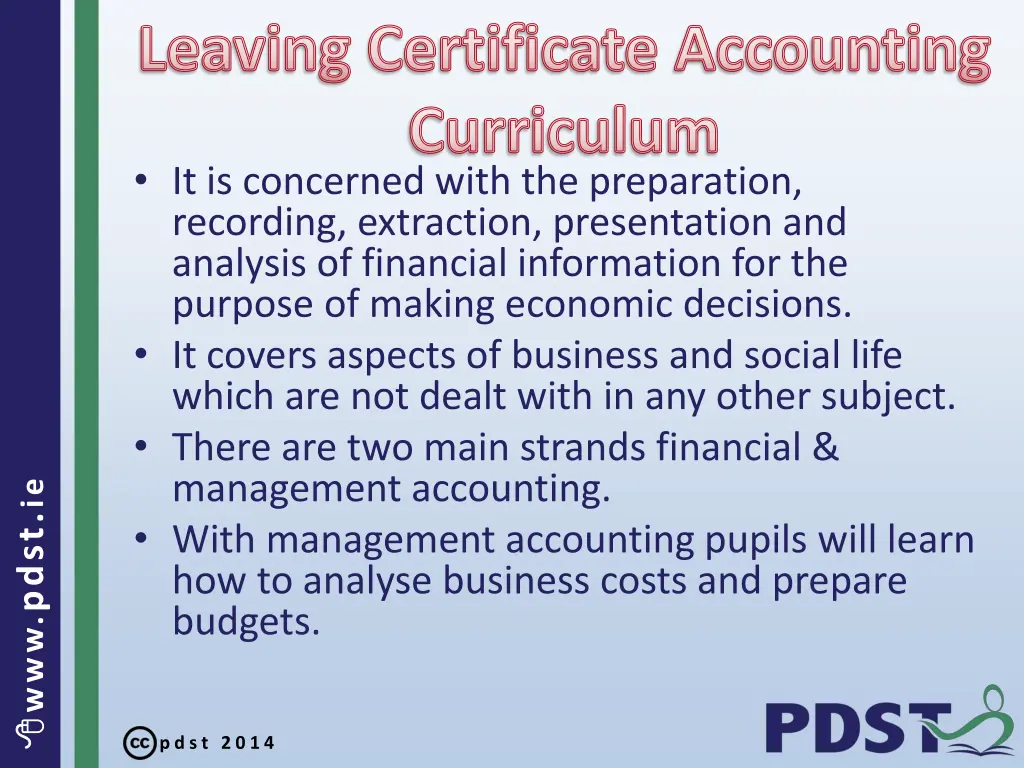 leaving certificate accounting curriculum