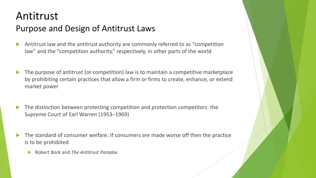antitrust purpose and design of antitrust laws