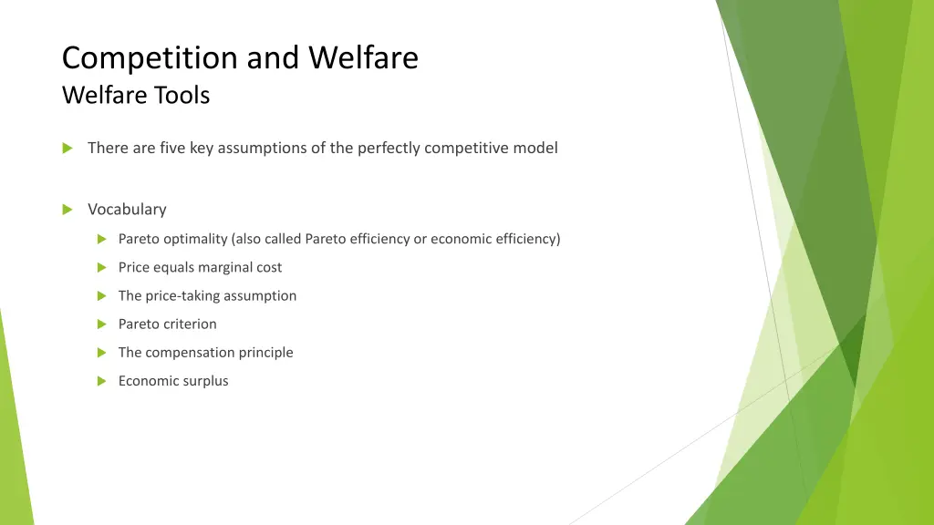 competition and welfare welfare tools