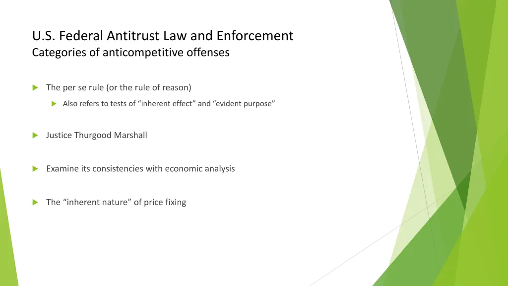 u s federal antitrust law and enforcement 1