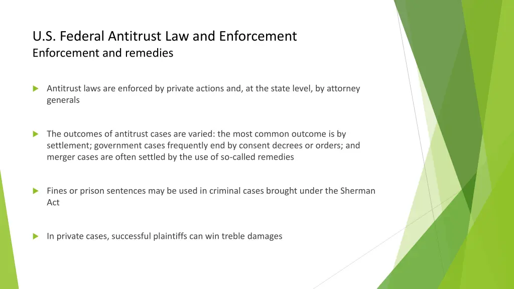 u s federal antitrust law and enforcement 2