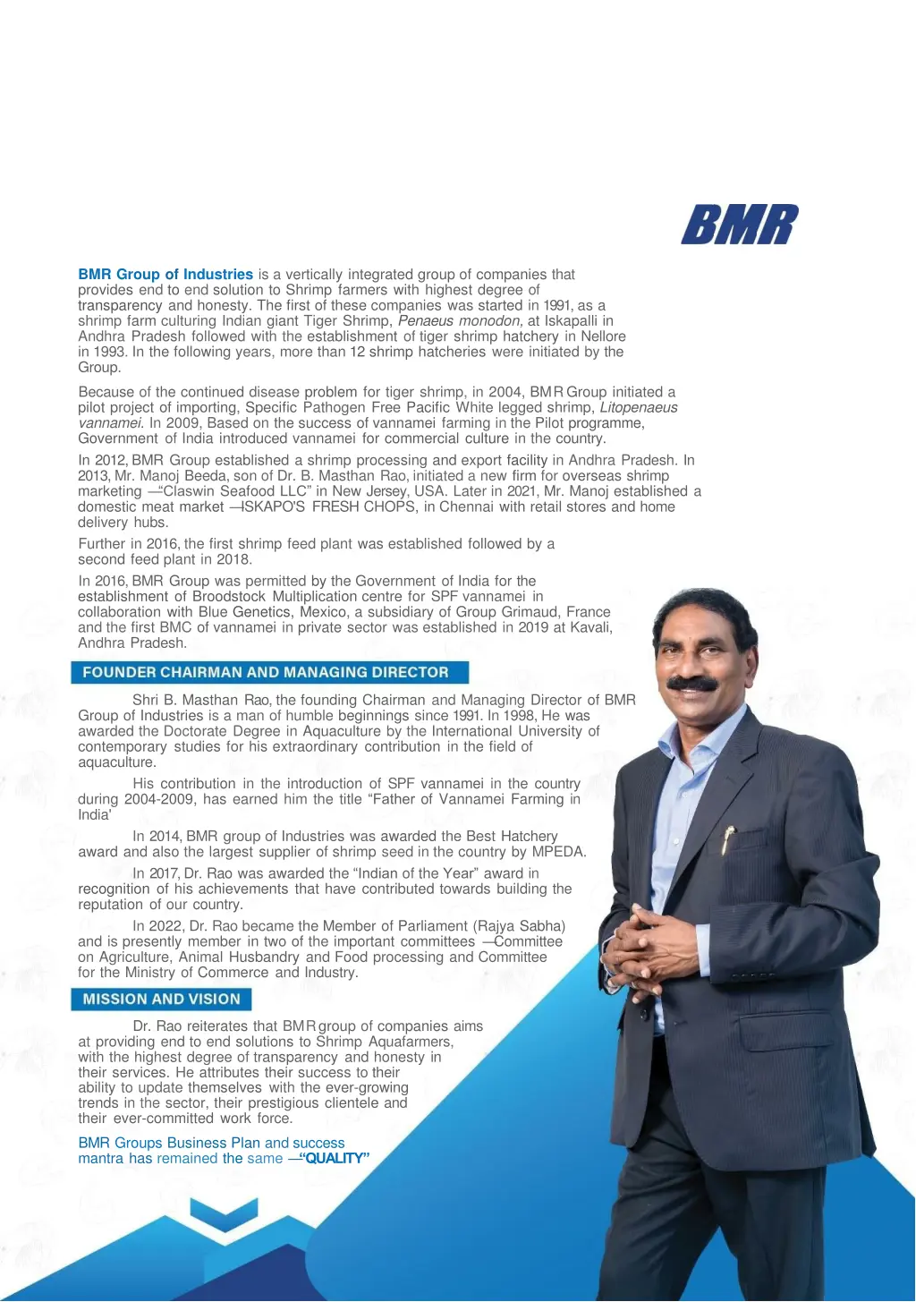 bmr group of industries is a vertically