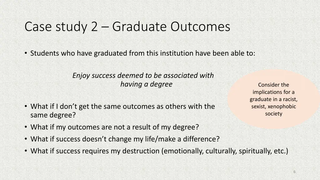 case study 2 graduate outcomes
