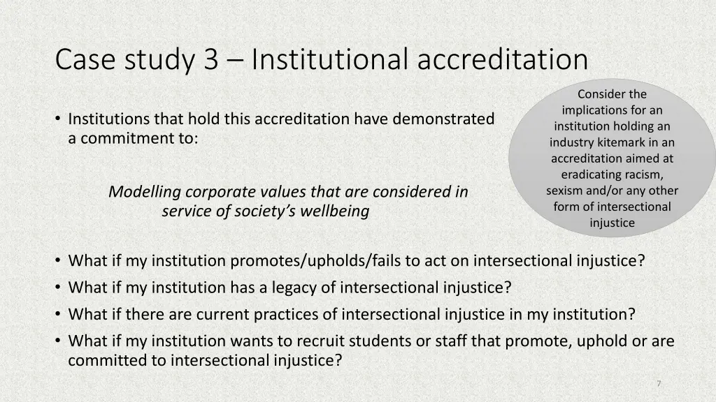case study 3 institutional accreditation