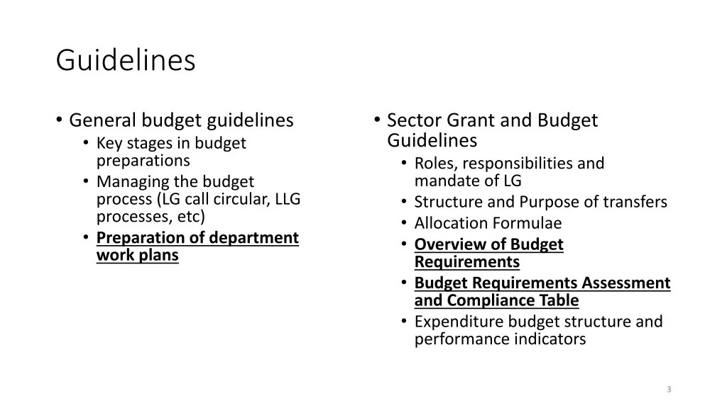guidelines