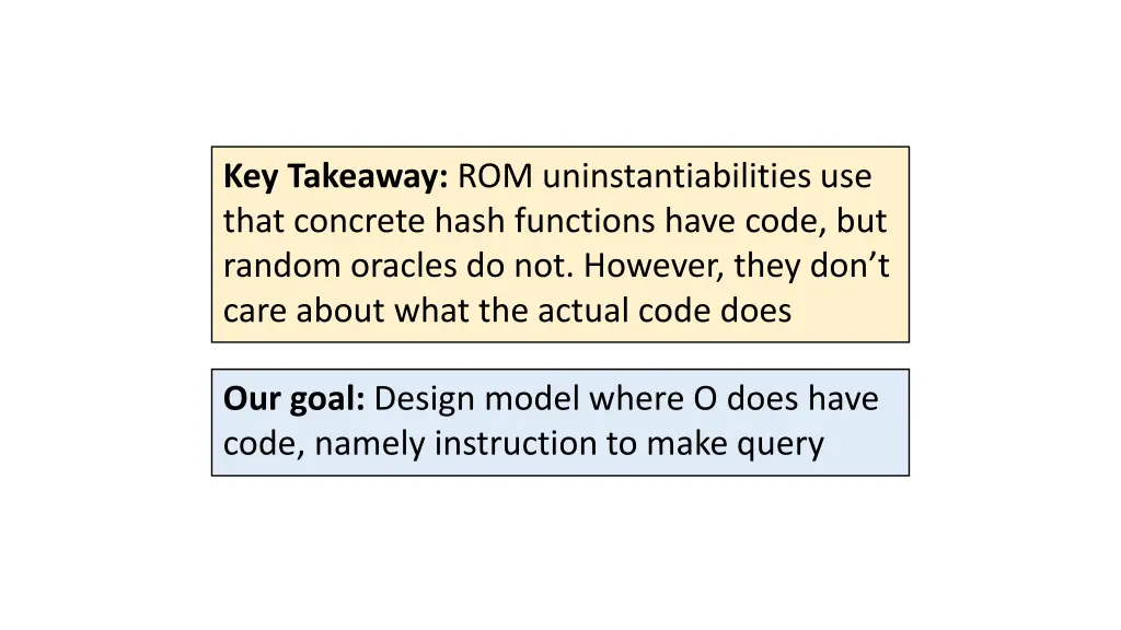 key takeaway rom uninstantiabilities use that