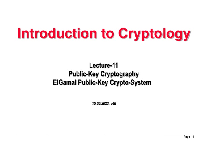 introduction to cryptology